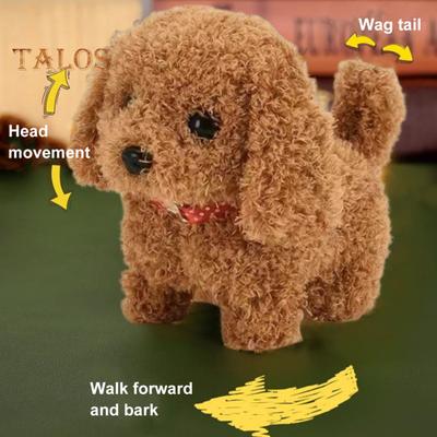 Electric Plush Dog Toy Baby Tummy Time Interactive Barking Tail Wagging Walking Puppy Toy Early Education Crawling Animal Toy Toddlers Boys Girls