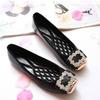 Elegant Rhinestone Soft Leather Women's Flats Shoes For Effortless Casual Style