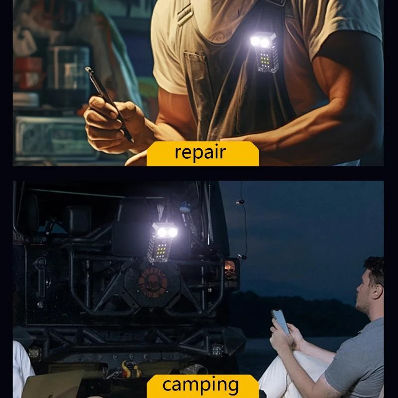 Multifunctional EDC Pocket LED Flashlight Rotating Cap Clip Torches Magnetic Mini Keychain LED Torch Light Rechargeable Lamp