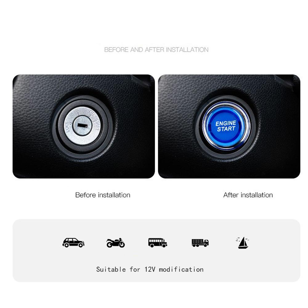 Car Engine Start 50A Push Button Keyless Switch DC 12V Racing Small Start Button Ignition Starter On Off Switches Car Accessori
