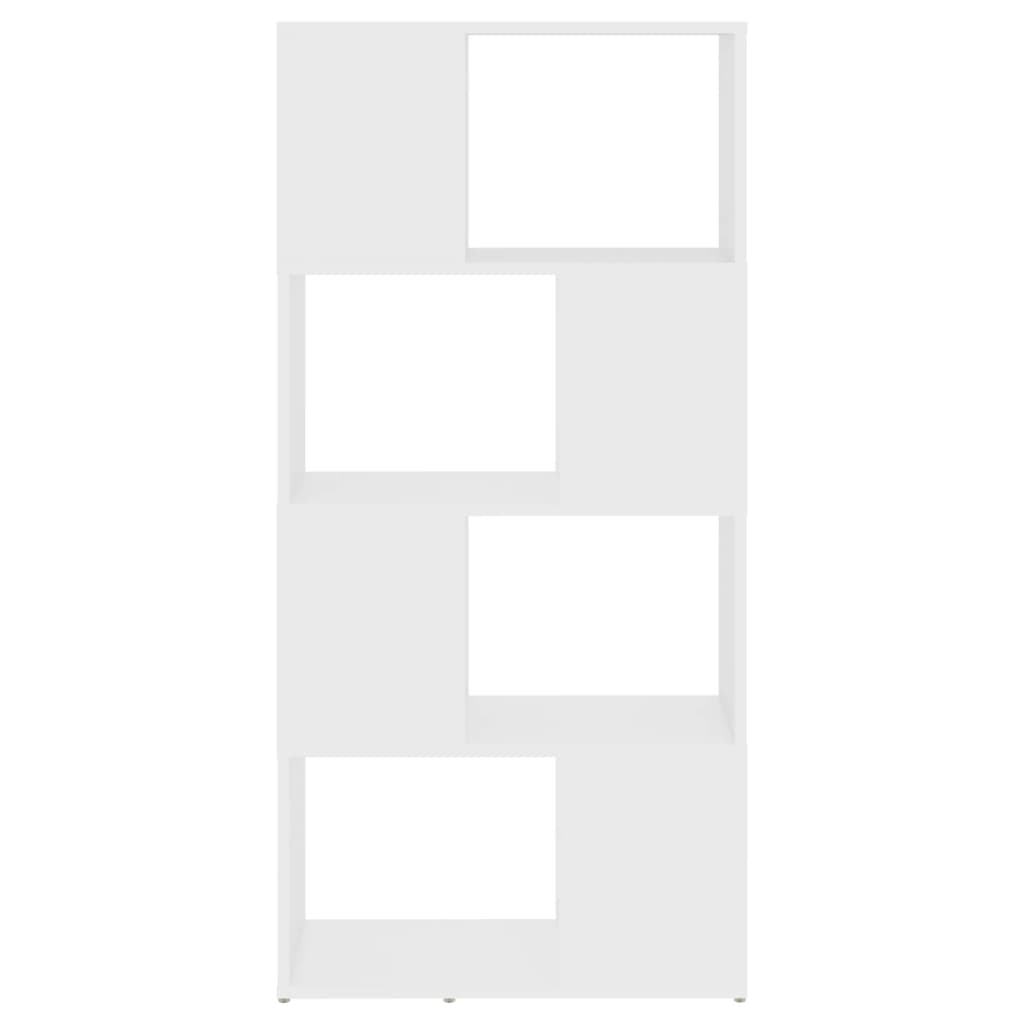 Bookshelf Room Divider White 60 x 24 x 124.5 cm Engineered Wood