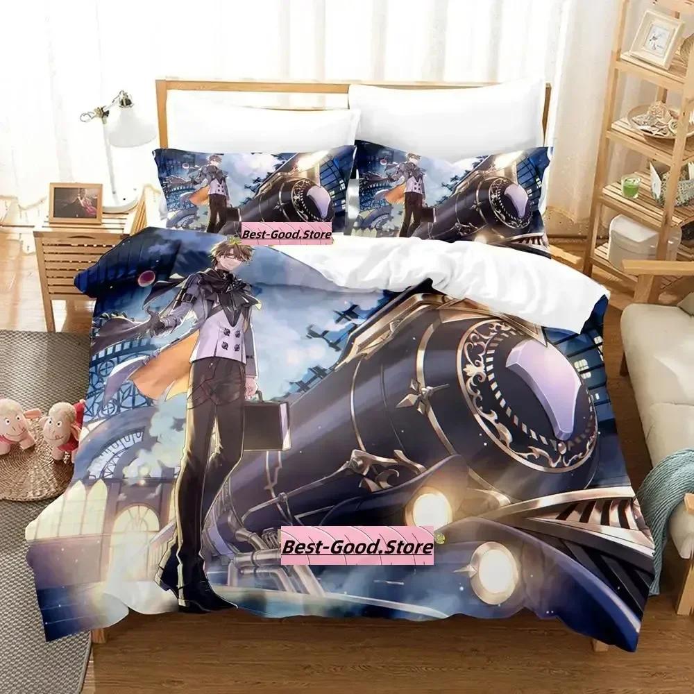 Kawaii Honkai Star Rail Bedding Set Printed Bed Set With Pillowcase Duvet Cover Single Double Queen King Size Adult Kid Bedroom