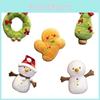 Cute And Happy Christmas Plush Toy With Bow Tie Christmas Tree Doll Snowman Pillow