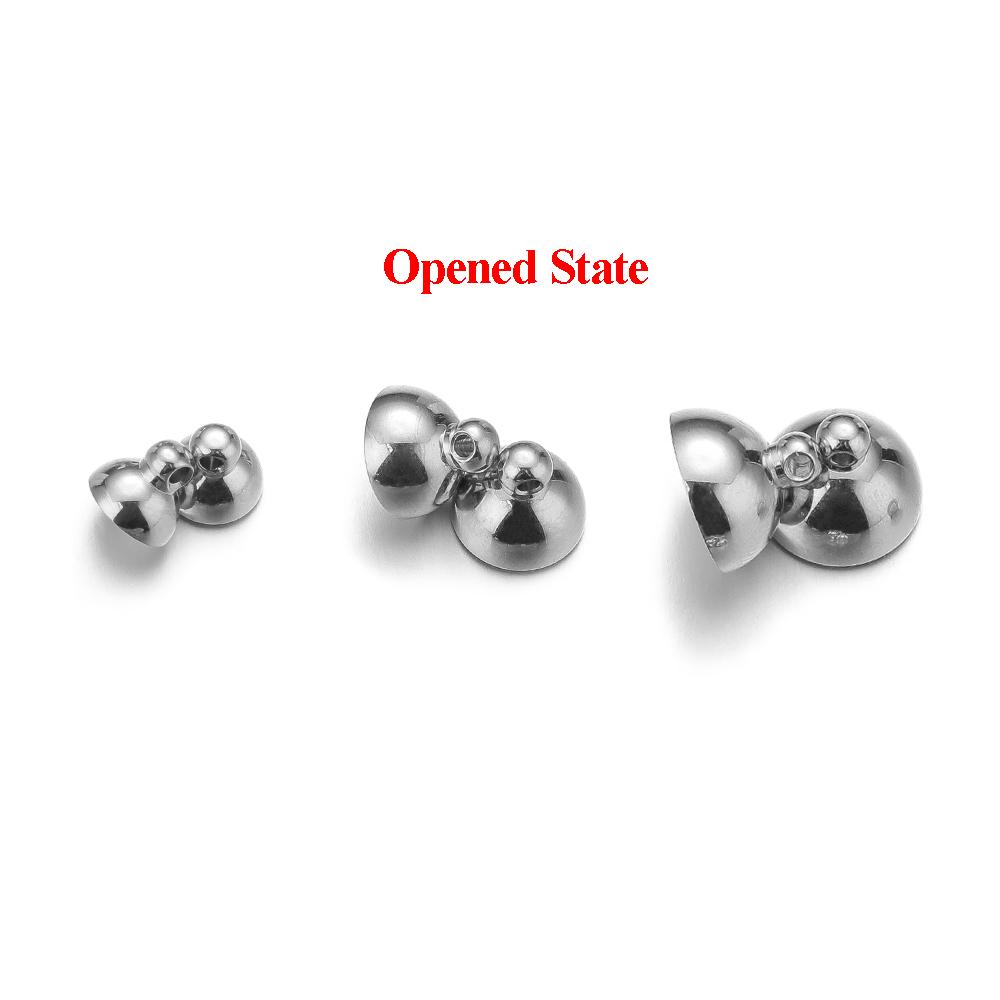 2sets No Fade PVD Gold Magnetic Stainless Steel Ball Beads Clasp Connectors DIY Bracelet Necklace Jewelry Making End Converter