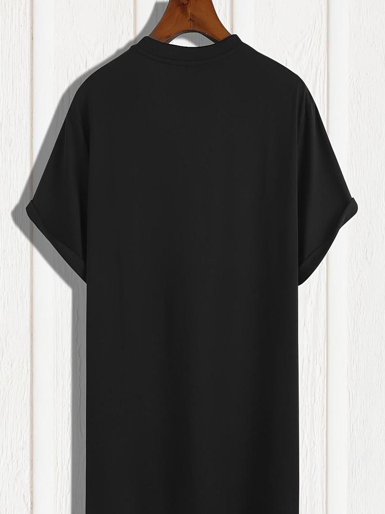 Men Classic Cotton T Shirt Short Sleeve Round Neck Casual Basic Tee Top Soft Breathable Fabric Summer Daily Wear Solid Color Comfortable Fit
