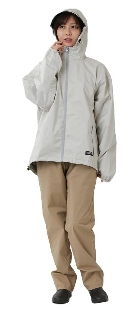 Rain Suit Feminine III Top and Bottom Fully Mesh L [Namorada] Women's Set, Lining, Off-White,