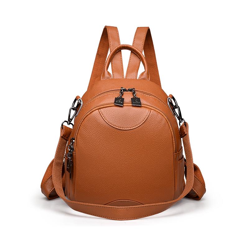 Luxury Brands Mini Backpack Women Solid Color PU Leather Shoulder Bags New Fashion Small School Bags Lady Casual Travel Rucksack
