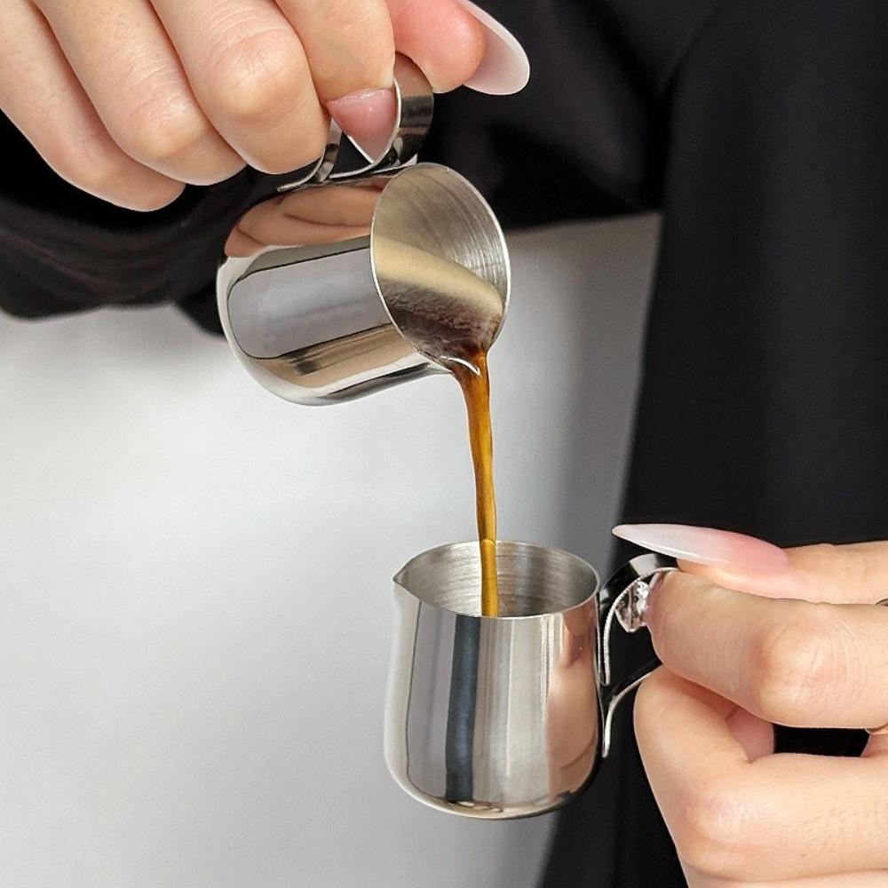 2-teiliger Mini-Milchkännchen aus 304 Edelstahl 12/30 ML Café Milchmessbecher Latte Milchbecher Zuckerwürfel