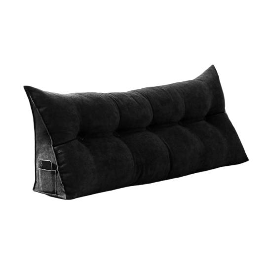Headboard Triangular Pillow Back Support Headboard Cushion with Side Pocket Daybed Bolster Cushion with Removable Cover