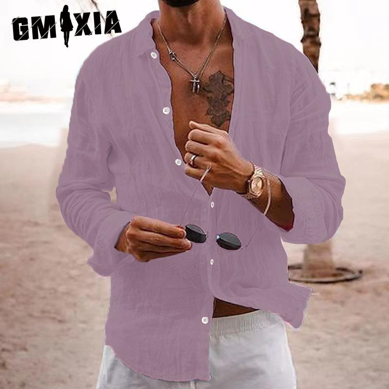 GMXIA Baumwolle Langarm T-Shirt Herrenmode Lockeres Shirt Bedrucktes Mitfühlendes Shirt