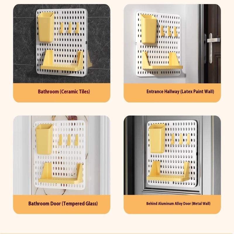 Hole Board Dormitory Wall Shelf Free Punching Adhesive Study Wall Mount Students Study Wall Mounted Storage Rack Home Decoration