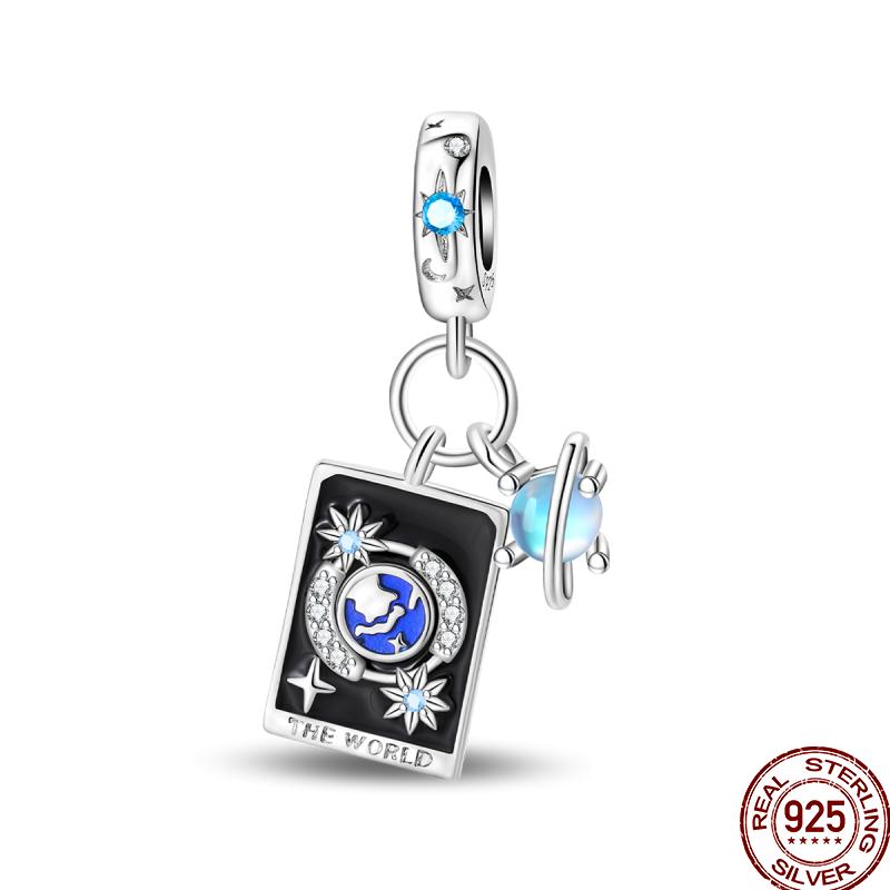 Copper Tarot Star Moon Sun Cross Bible Holy Blessing Amulet Beads Fit 3Mm Pan Original Bracelet Diy Gift