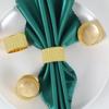 4 Pcs Zinc Alloy Die-casting Bead Curtain Napkin Ring Bead Section Napkin Buckle Golden Silver Napkin Ring Kitchen Decor Supplie