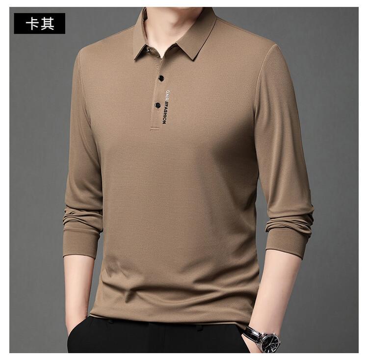 Men's Long Sleeve Polo Shirt Collared Solid Color Business Casual Top Pullover Golf Shirt Tee Tops