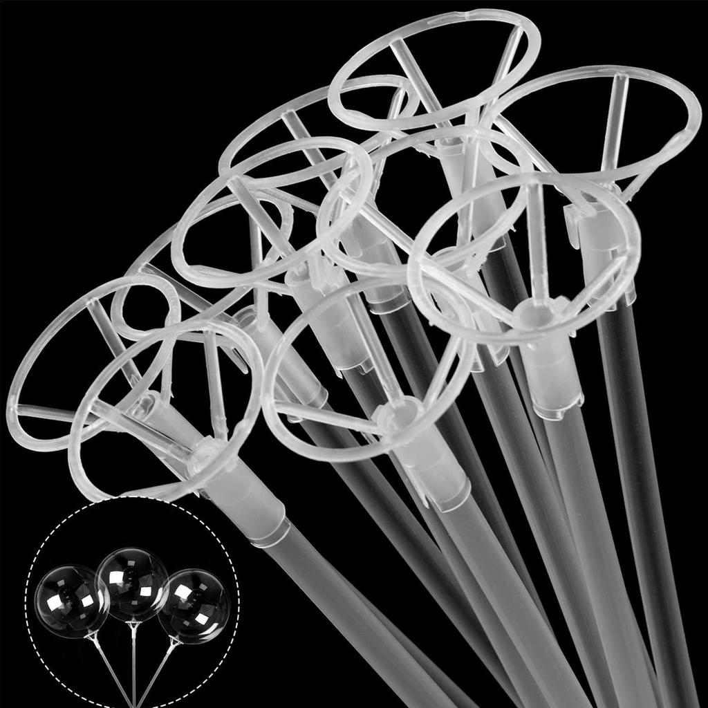 Sticks For Balloons 10 Pieces Flexible Assembly Holder Party Balloon Stand With Cups For Men Women Teens Kid Boys Girls Children