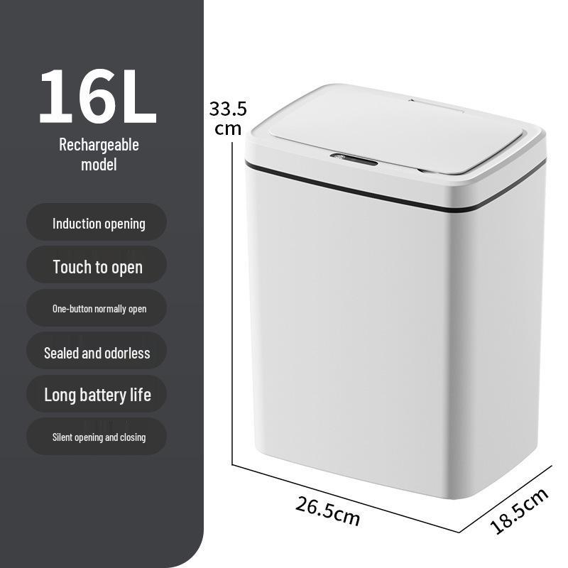2026 Smart Trash Can: Long-lasting Battery, 16L Capacity, Fast Sensing Household Model
