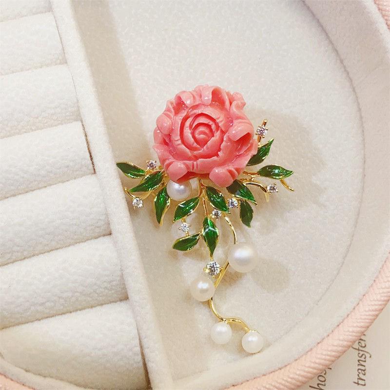 Broche Pivoine Chinoise Élégante: Corsage de Perles Haut de Gamme pour Manteaux, Cheongsams et Hanfu