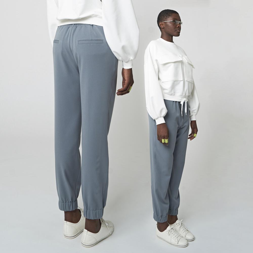 ATHPLATFORM Au32Pt04 Tapered Elastic Waist Jogger Pants_Gray Blue