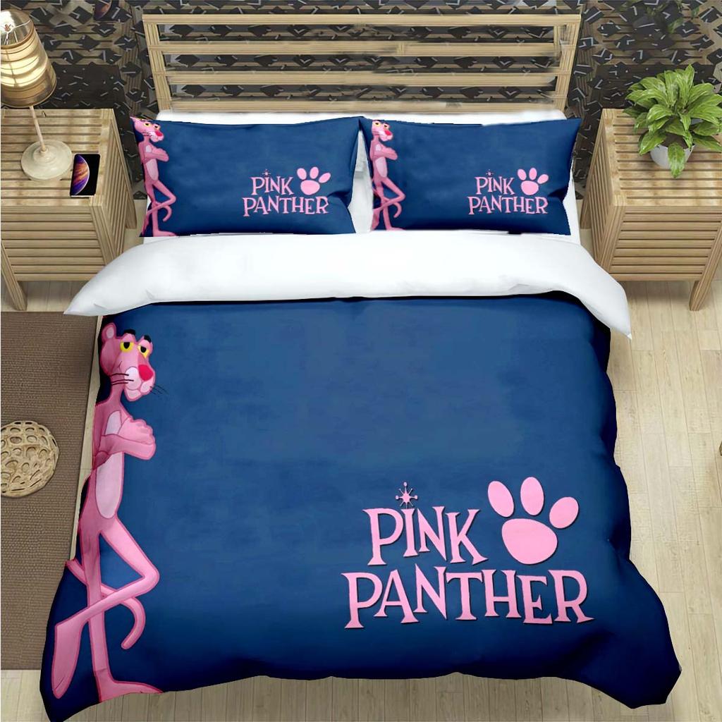 Comforter Crayon Pinkpanther Print Bedding Sets Bed Supplies Set Comforter Set Teens Girls Cartoon Twin Single Kid Gift