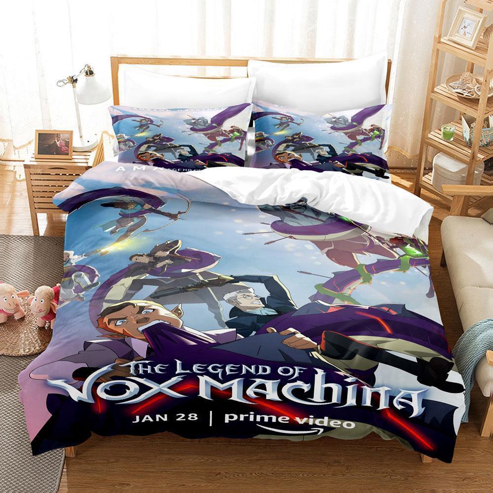Neuer Anime Die Legende von Vox Machina Spiel Bettwäscheset Einzelbett Twin Full Queen King Size Bettset Erwachsener Kind Schlafzimmer Bettdeckenbezug Sets