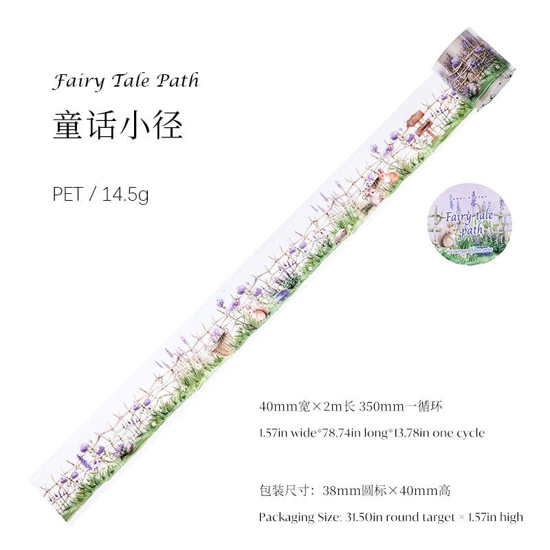 Watercolor Courtyard Fence Landscape Tape Stickers, Beautiful Fence Patterns for Hand Account Decoration and DIY Crafts