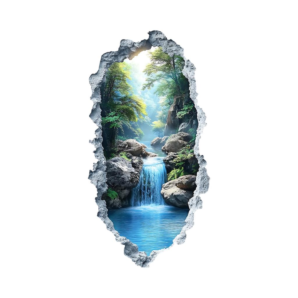 Broken Wall Underwater World Bathroom Sanitary Wall Stickers