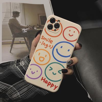 Cute Cartoon Smiley Letter Korean Phone Case For Iphone 12 11 Pro Max Xr X Xs Max 78 Puls Se 2020 Cases Soft Silicone Cover 1084