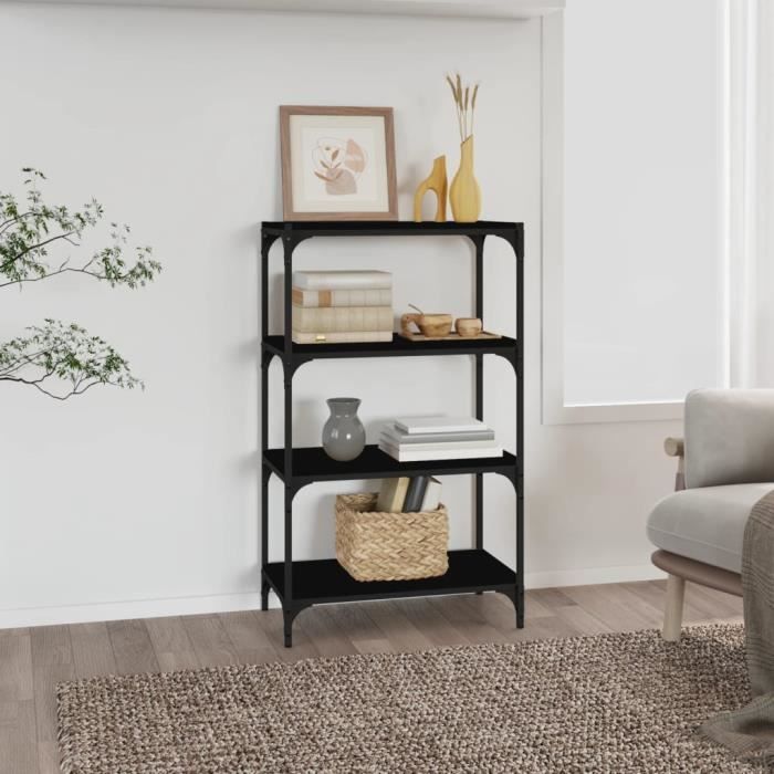 VidaXL Bookcase Black 60x33x100 Cm Engineered Wood and Steel 819327
