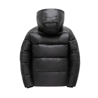 Winter Men's Casual Windproof Hooded Quilted Jacket Black Gold Vintage Thickened Parka
