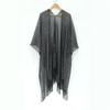 Women's Tassel Cardigan Beach Cover-Up Shawl: Sun Protection Bikini Cover, European & American Style, Hollow Out Design
