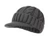 2026New Men's Short-Brimmed Baseball Cap Classic Fashion Winter Warm Baseball Cap Thickened Braided Knitted Hat