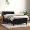 Vidaxl Continental Bed with Mattress, Black, Velvet 90X200 Cm