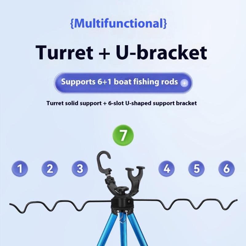 Fishing Rod Rest Tripod Stand Fishing Accessory Aluminum Folding Fishing Rod Tripod Bracket Height Adjustable Portable