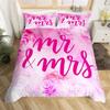 Mr Mrs Romantic Wedding Theme Comfortable Duvet Quilt Cover Pillowcase Bedding Set Children Bedroom Decoration Home Textile
