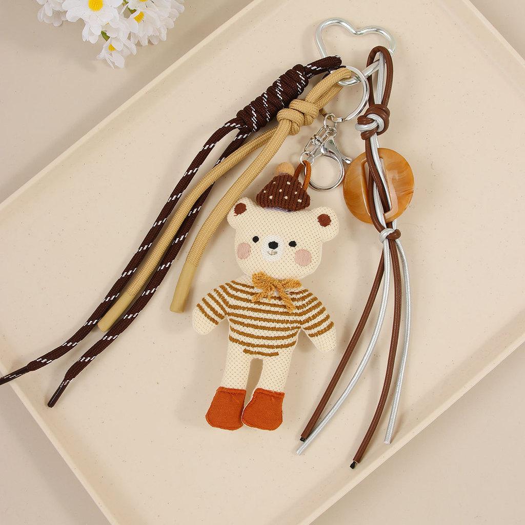 Miu Style Animal Plush Charm With Handmade Technique For Backpack Decoration