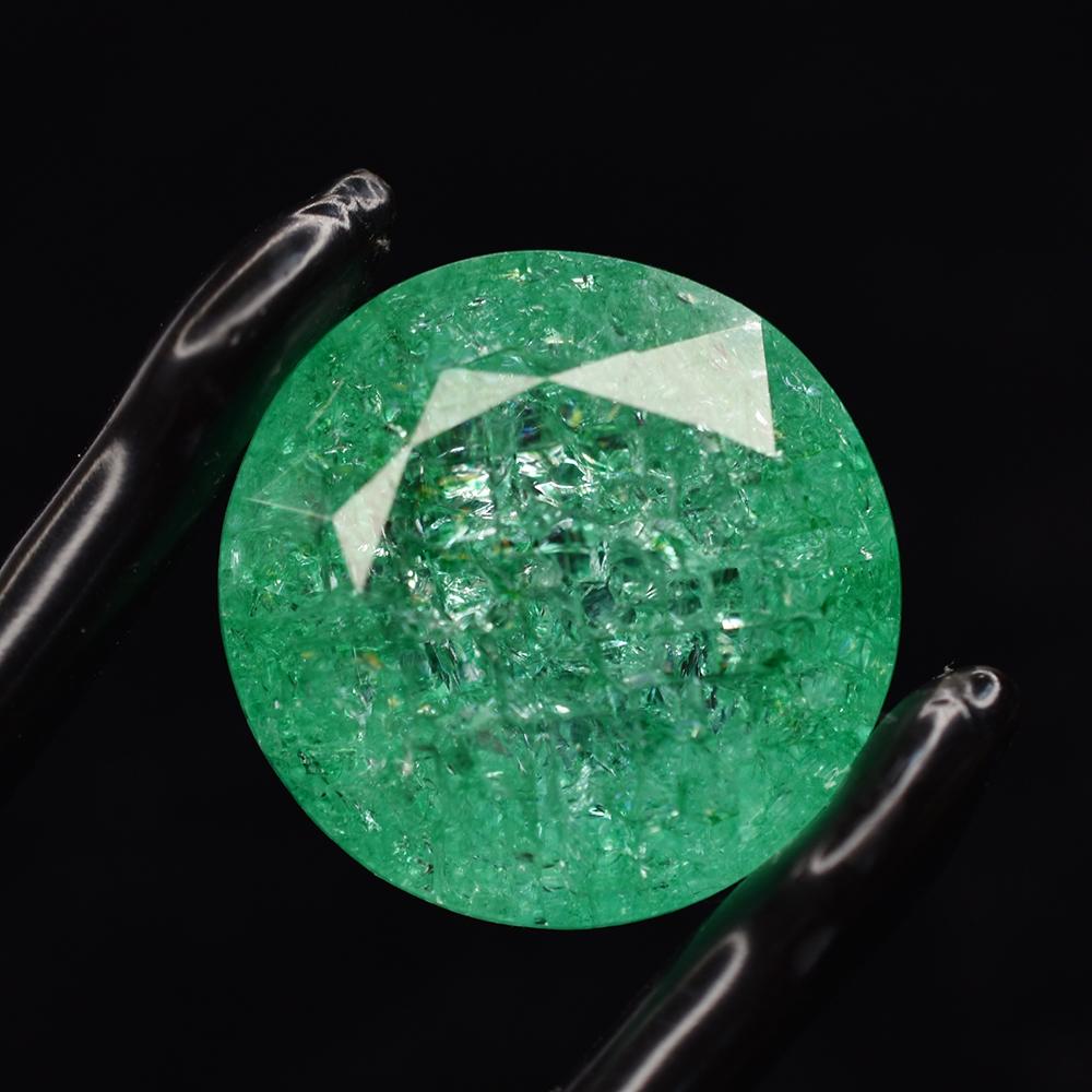 Certified Natural GREEN Emerald 40.85 Ct Brilliant Round Cut Loose Gemstone