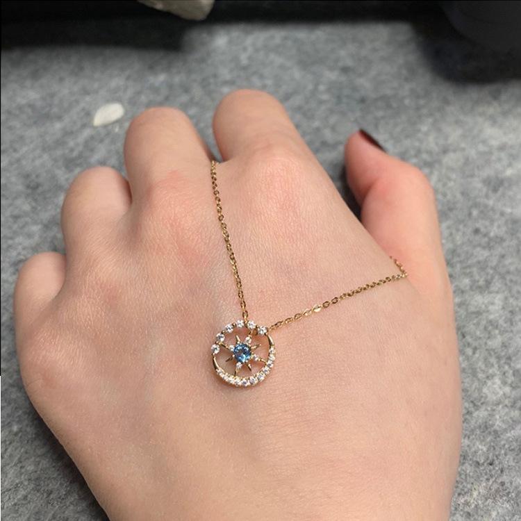 2022 Hexagram Star Trail Japanese Light Luxury Necklace, Gold-Plated s925 Silver, Niche Design for Women