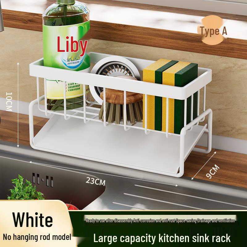Multifunctional Kitchen & Bathroom Organizer: Dishcloth Rack, Sponge Holder, Sink Drainer, Storage Box