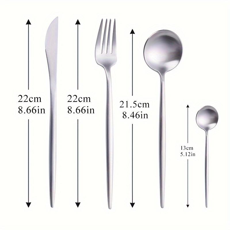 Matte Silverware Set for 6,matte Gold Cutlery Set with Gift Box,fork Spoon Knife Flatware Set