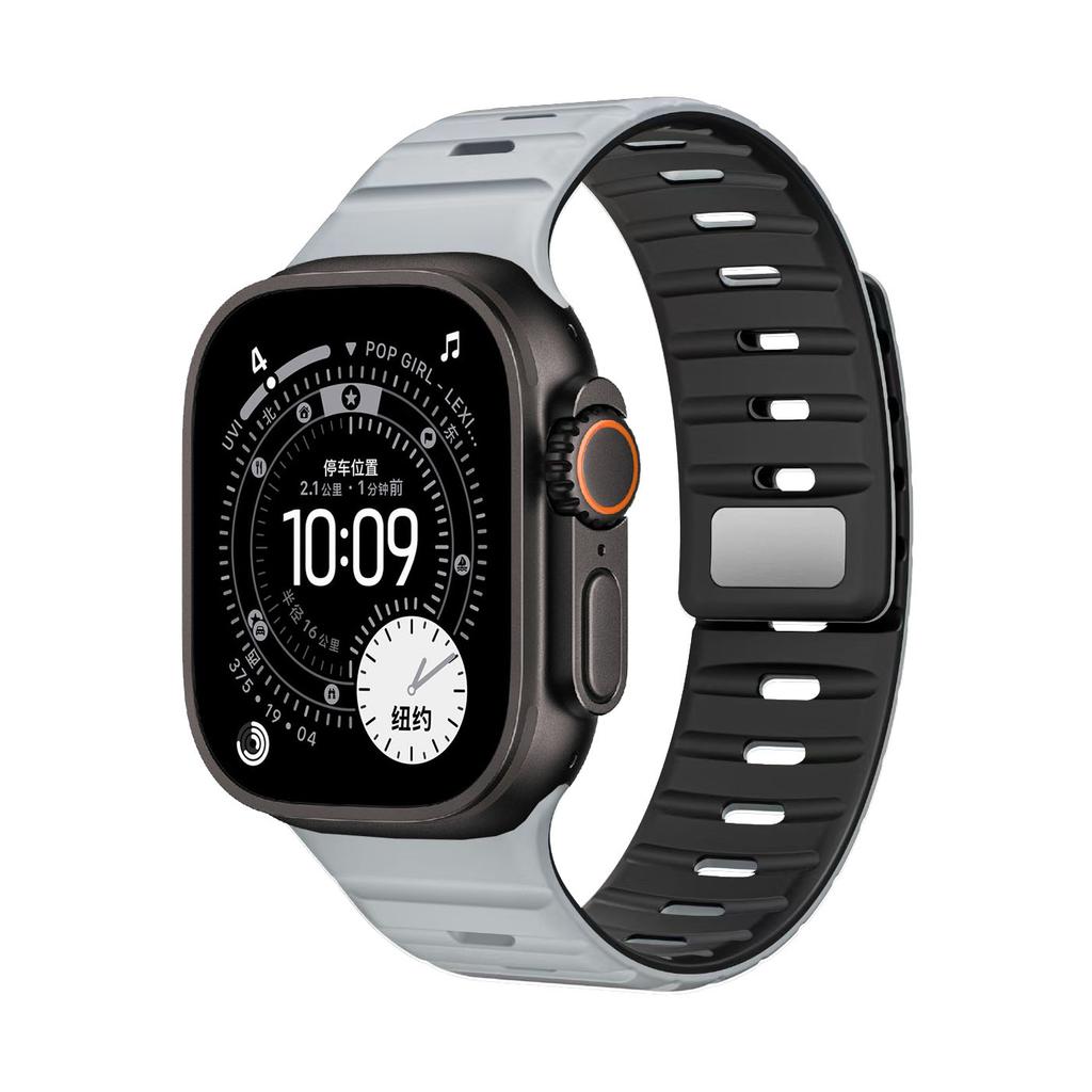 Magnetic Silicone Strap for Apple Watch Ultra 3 2 1 49mm Band Series 11 10 46mm 42mm/9 8 7 45mm 41mm Bracelet iWatch 6 5 4 SE 3