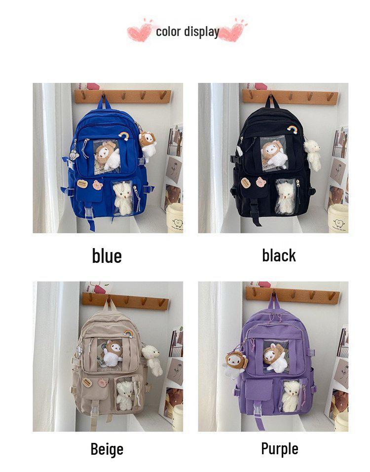 2023 Korean Style Women's Nylon Backpack - Large Capacity for High School Students
