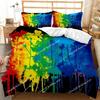 3D Abstract Duvet Cover Set Watercolour Painting Colourful Comforter Cover King Size for Boys Girl Teen Polyester Bedding Set