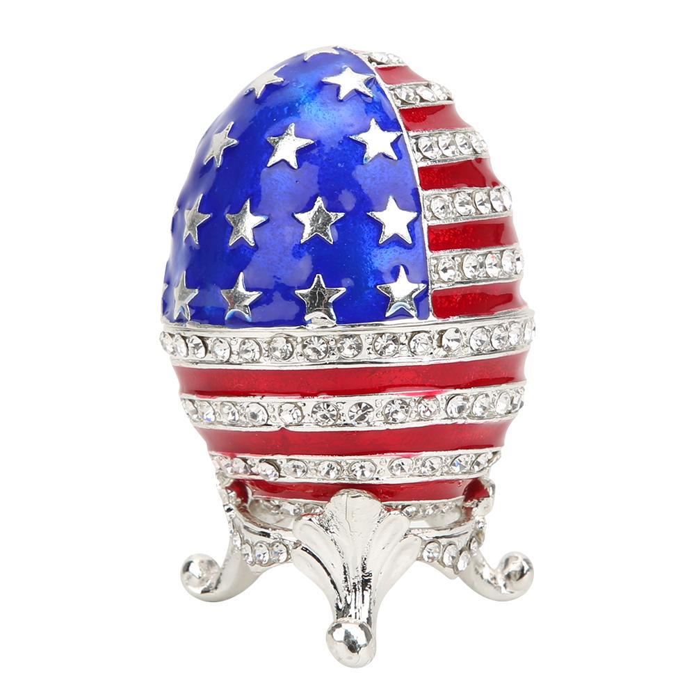 Enameled Easter Egg Trinket Box Jewelry Box Metal Crafts Desktop Decoration Gifts