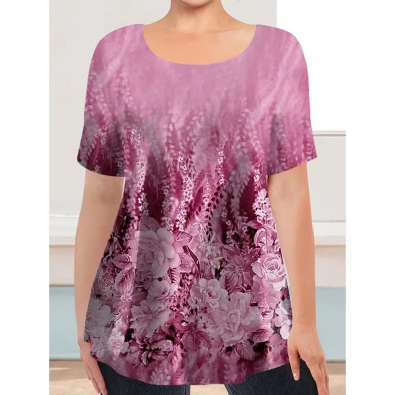 Women s T-shirt with floral pattern print S