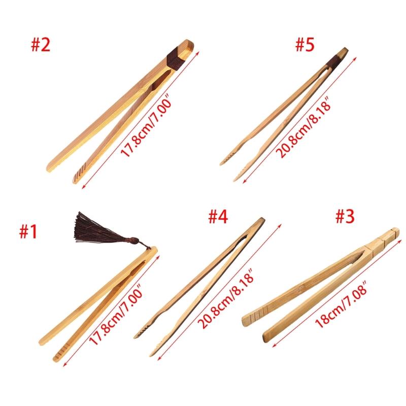 Set of 2 Bamboo Tongs Wood Utensils Bamboo Serving Tool Food Tongs Tea Utensils Suitable for Salads and Snacks
