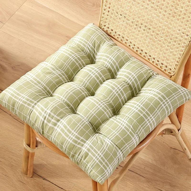 Plaid Square Chaircushion with Ties Floorcushion Seatcushion Pad Indoor Outdoor Dining Garden Patio Cushion Home Office 40x40