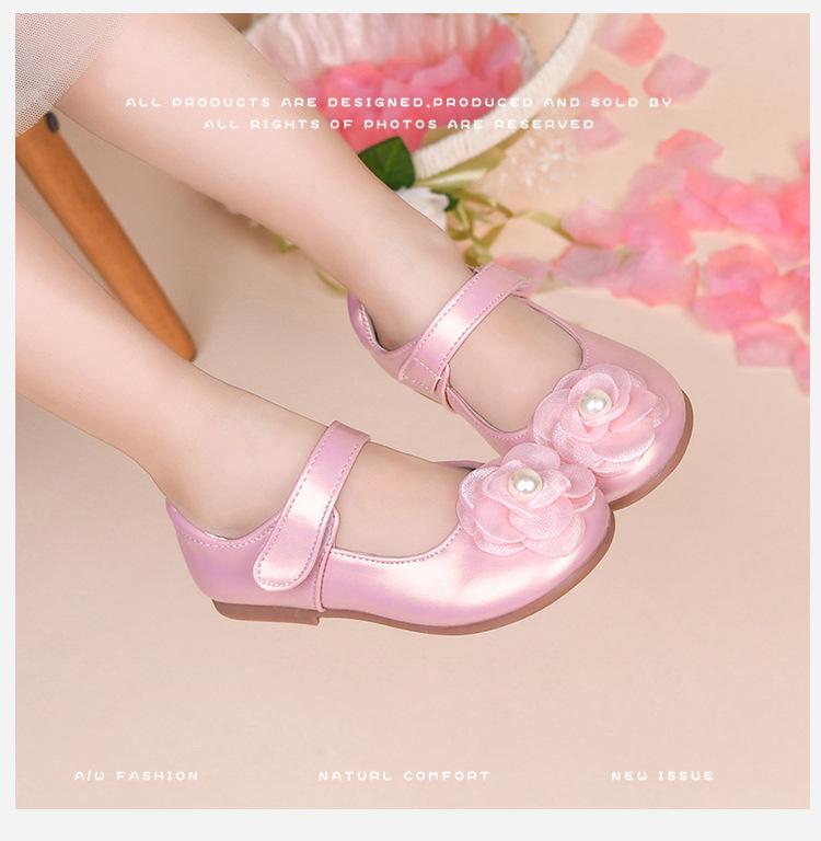 Spring & Autumn Flower Girl Loafers: Kids' White Leather Princess Shoes