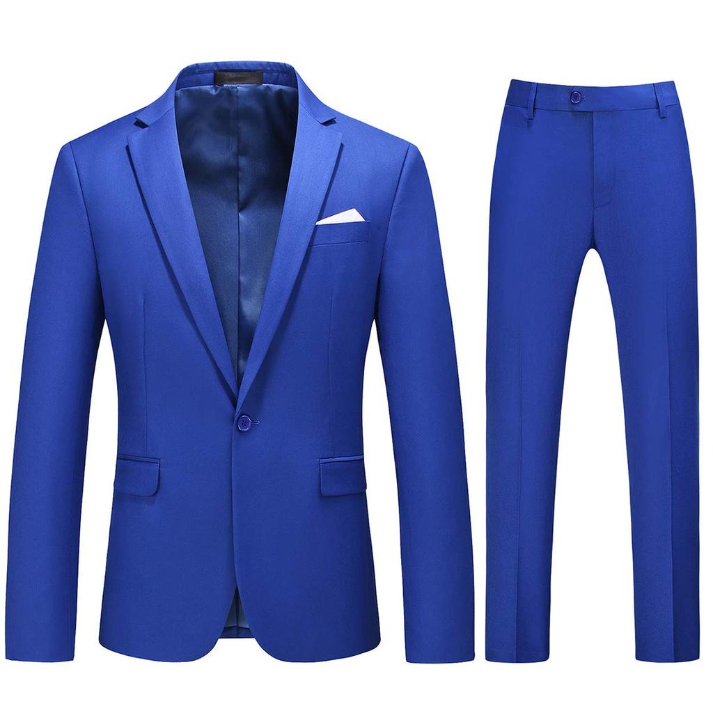 [FOMANSH] Men's Suit Set (Jacket and Pants), One-Button, Slim Fit, Plus Sizes M-6XL, Business/Christmas Appearance