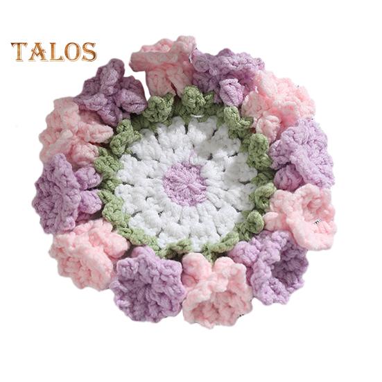 

Плетена підставка під чашку з квітковим візерунком, протиковзка, тримач для чашки, серветка, декоративний гачок, конвалія, килимок для напоїв, багаторазова настільна серветка, кухонні аксесуари