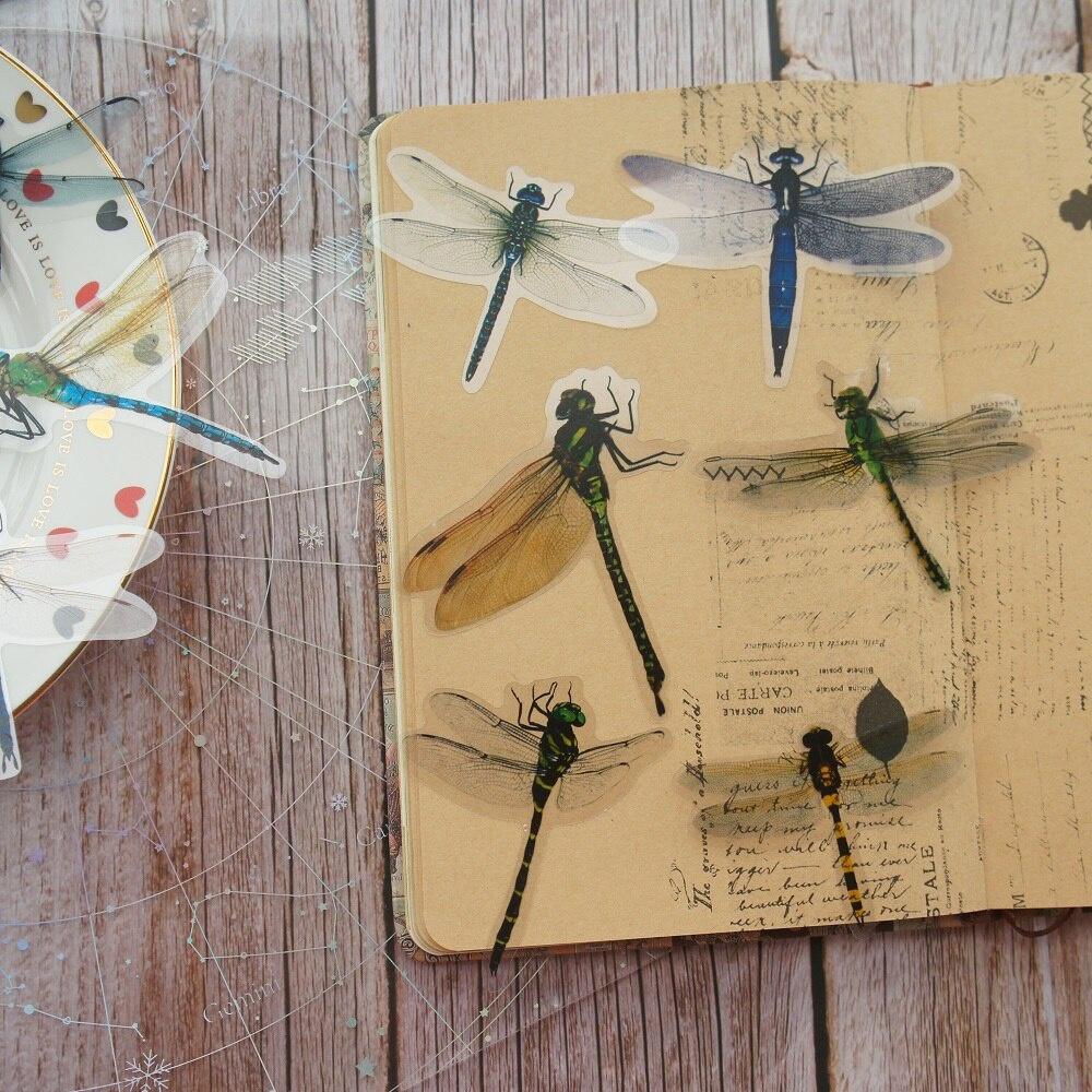 30pcs Insect Theme Dragonflies In Summer Style PVC Sticker Scrapbooking DIY Gift Packing Label Decoration Tag